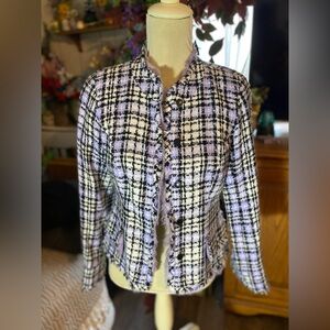 Allison Taylor Purple Plaid Blazer